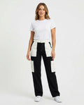 Heidi Outlet - Arlen | Zweifarbige Gerade Hose Damen