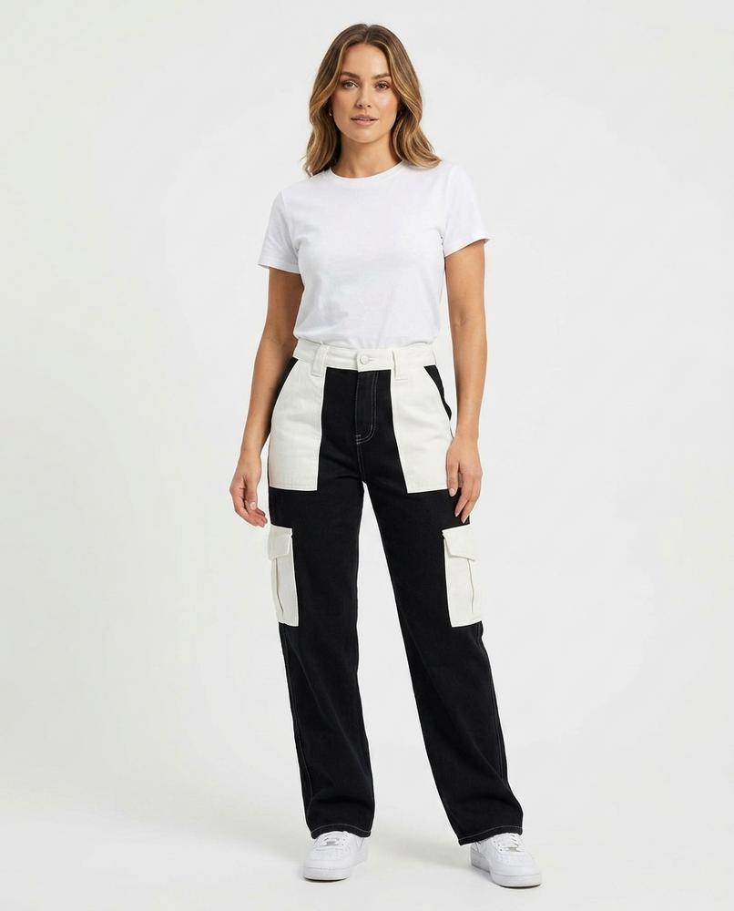 Heidi Outlet - Arlen | Zweifarbige Gerade Hose Damen