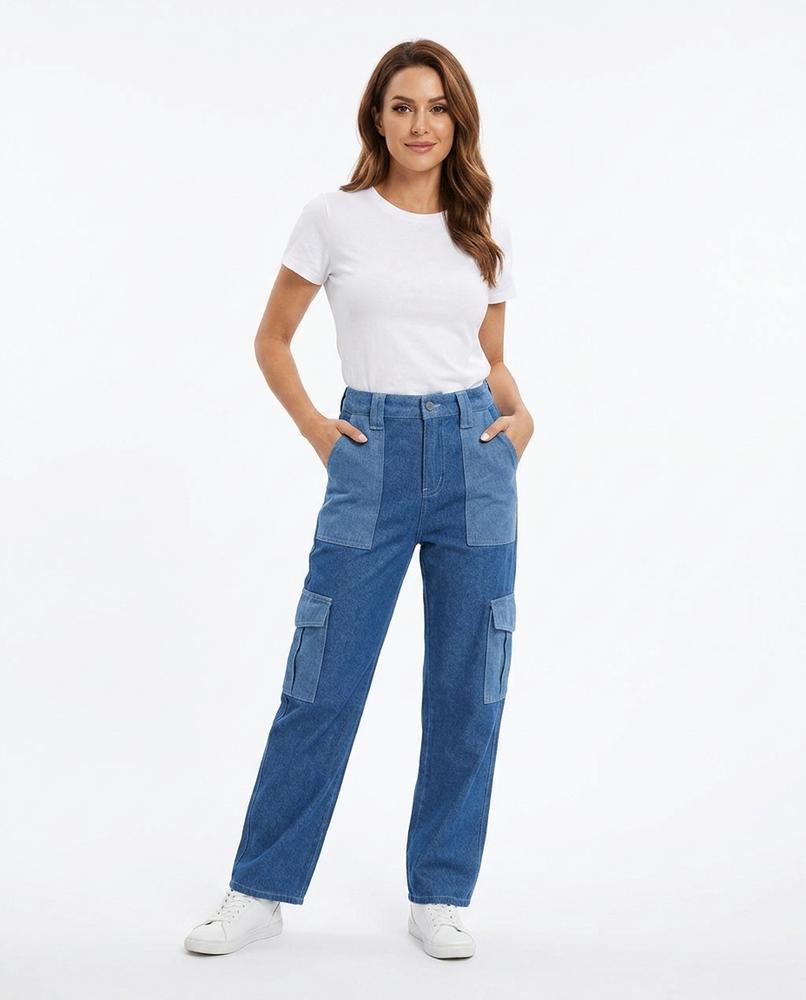 Heidi Outlet - Arlen | Zweifarbige Gerade Hose Damen