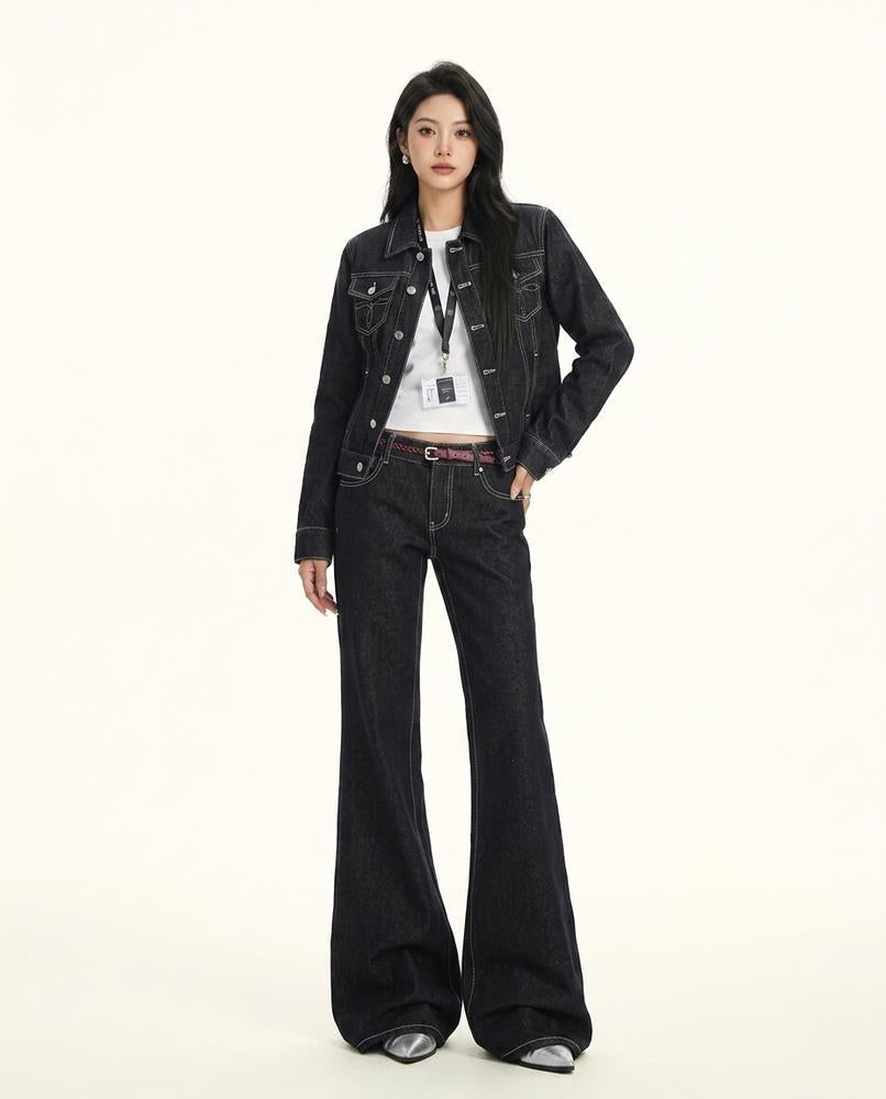 Heidi Outlet - Vevin | Ausgestellte Tiefsitzende Hose Damen