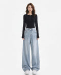 Heidi Outlet - Misin | Weitgeschnittene Hochtaillierte Hose Damen