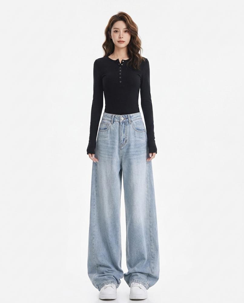 Heidi Outlet - Misin | Weitgeschnittene Hochtaillierte Hose Damen
