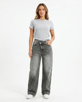 Heidi Outlet - Lemor | Asymmetrische Gewaschene Hose Damen