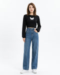 Heidi Outlet - Dasol | Hoch taillierte Weit geschnittene Hose Damen