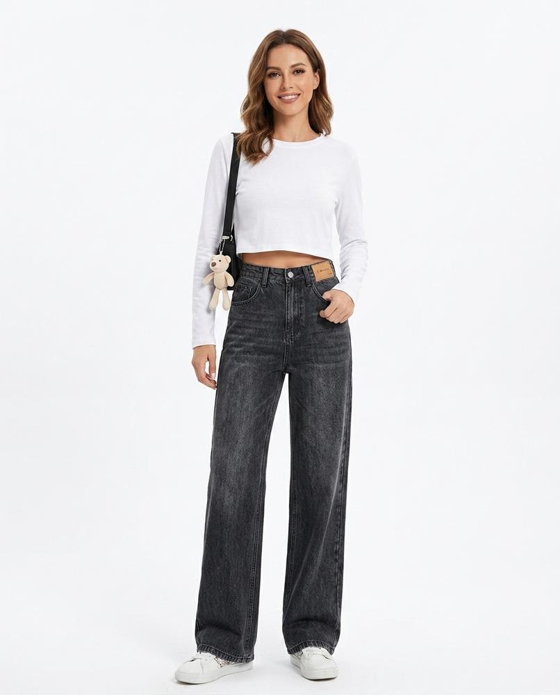 Heidi Outlet - Dasol | Hoch taillierte Weit geschnittene Hose Damen