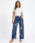 Heidi Outlet - Nisan | Weitgeschnittene Gemusterte Hose Damen