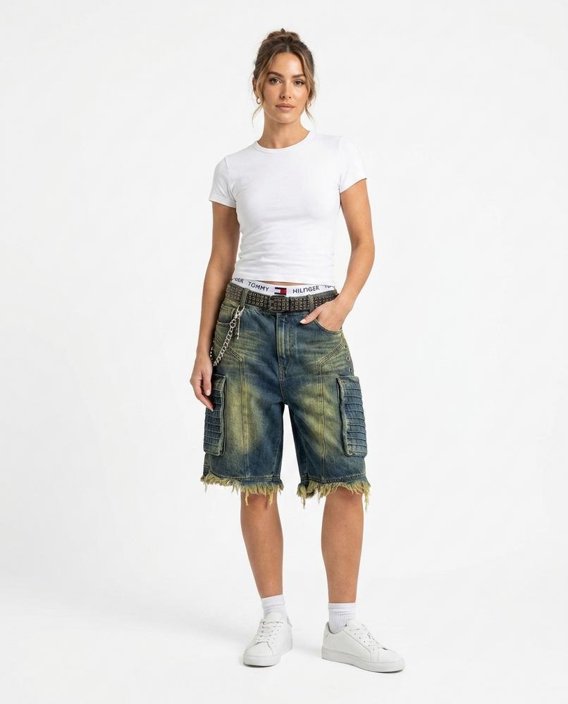 Heidi Outlet - Vator | Gewaschene Ausgefranste Hose Damen