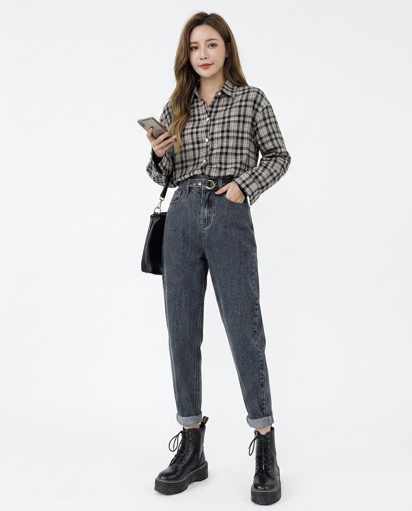 Heidi Outlet - Mivin | Hochgeschnittene Gewaschene Hose Damen