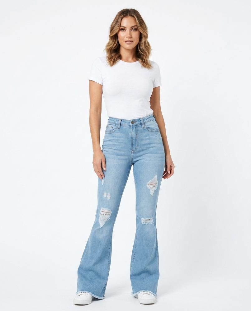 Heidi Outlet - Vekar | Zerrissene Ausgestellte Hose Damen