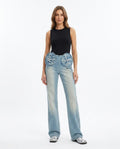 Heidi Outlet - Nilen | Hochgeschnittene Dekorierte Hose Damen