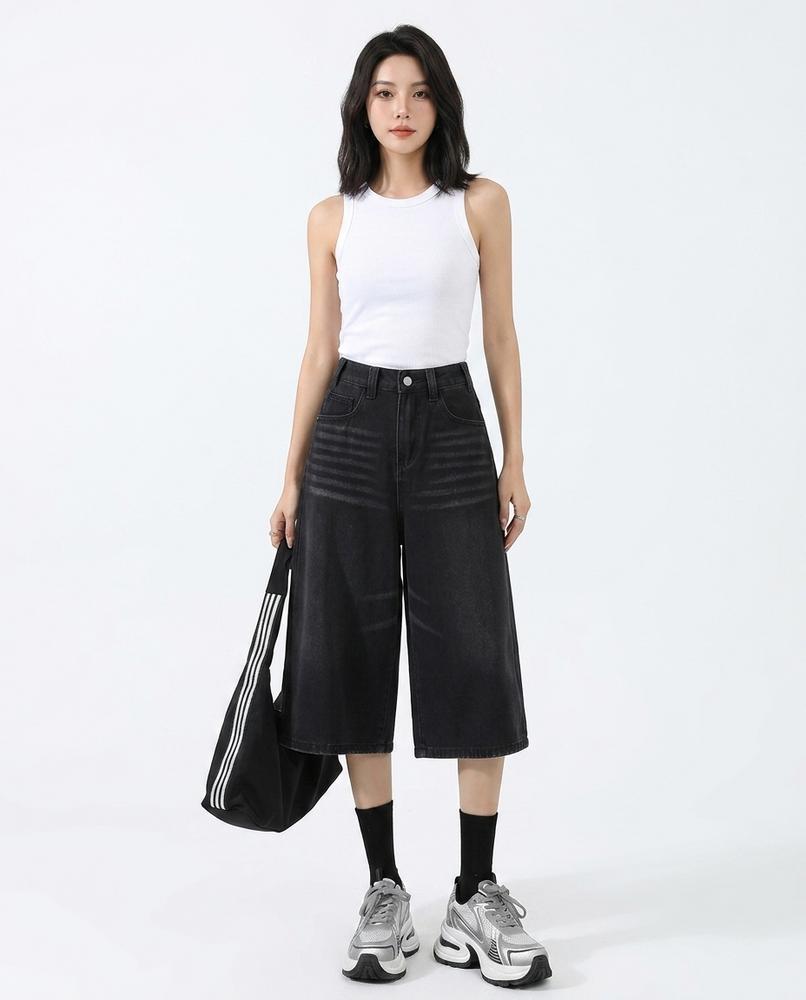 Heidi Outlet - Lomin | Weite Verkürzte Hose Damen
