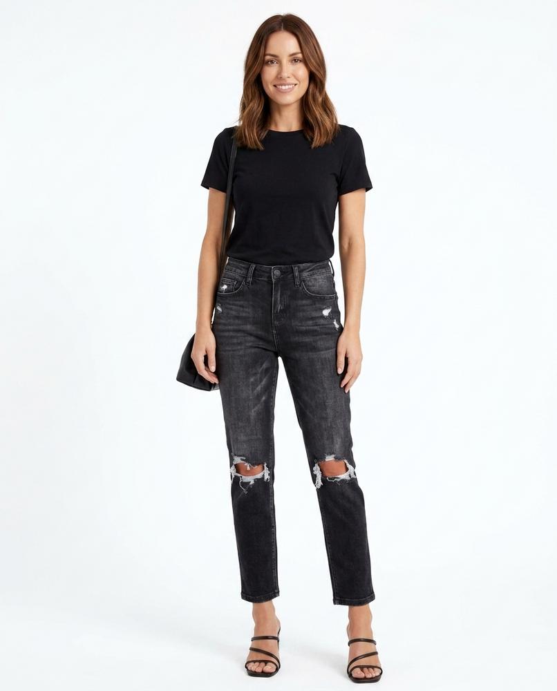 Heidi Outlet - Loren | Zerrissene Hochgeschnittene Hose Damen