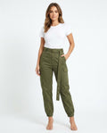 Heidi Outlet - Zeron | Gegürtelte Hoch-Geschnittene Hose Damen