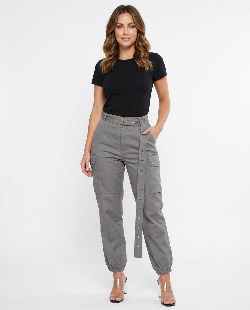 Heidi Outlet - Zeron | Gegürtelte Hoch-Geschnittene Hose Damen