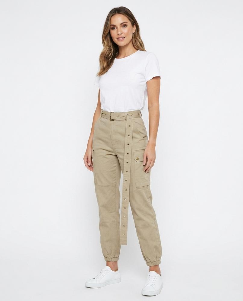 Heidi Outlet - Zeron | Gegürtelte Hoch-Geschnittene Hose Damen