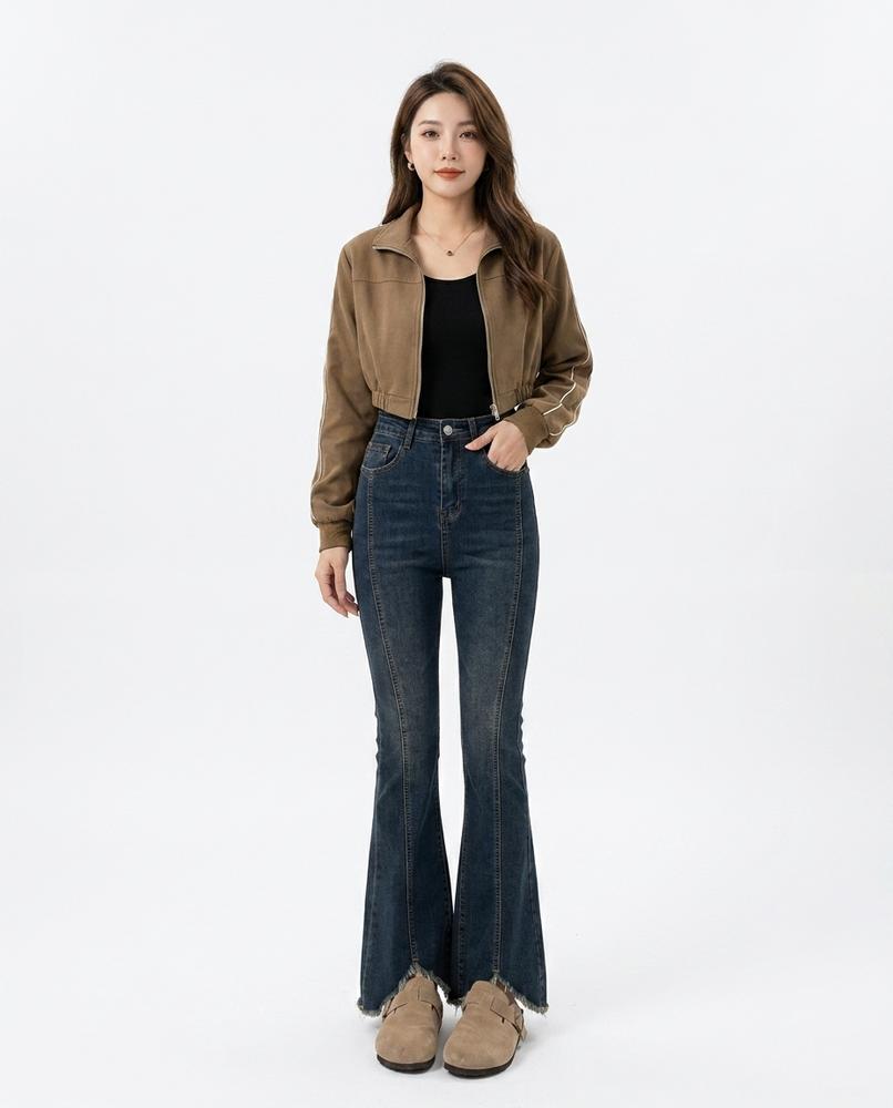 Heidi Outlet - Yorev | Hochtaillierte Ausgestellte Hose Damen