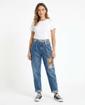 Heidi Outlet - Zeven | Hochgeschnittene Applizierte Hose Damen