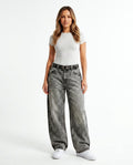 Heidi Outlet - Laver | Weitgeschnittene Gawaschene Hose Damen