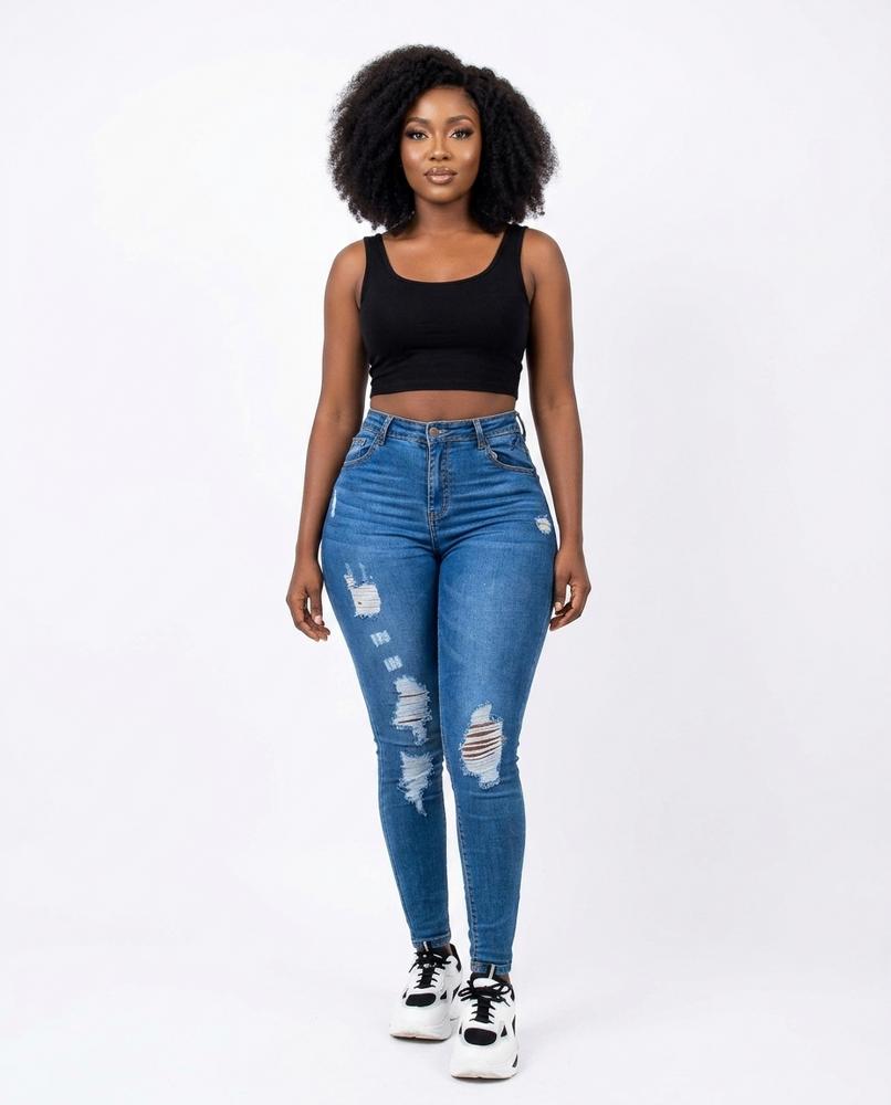 Heidi Outlet - Arsol | Zerrissene Enganliegende Hose Damen