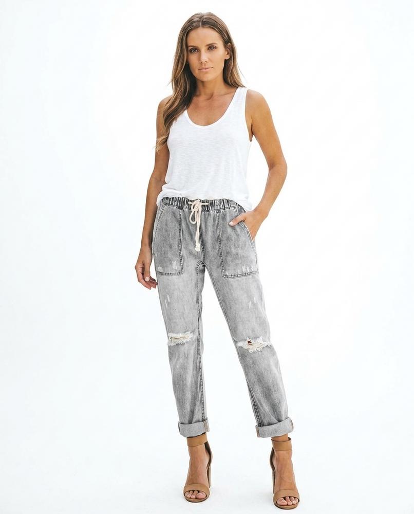 Heidi Outlet - Veren | Zerrissene Gewaschene Hose Damen