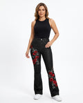 Heidi Outlet - Lovar | Bedruckte Ausgestellte Hose Damen