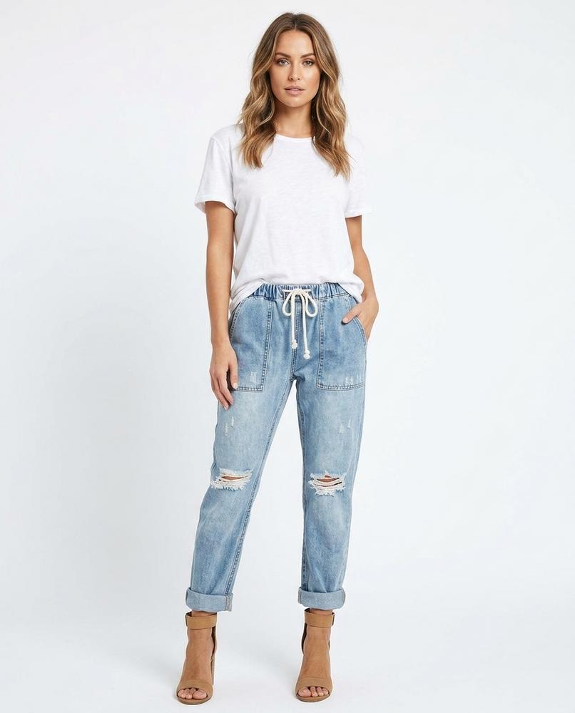 Heidi Outlet - Veren | Zerrissene Gewaschene Hose Damen