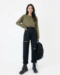 Heidi Outlet - Damor | Zerrissene Hochgeschnittene Hose Damen
