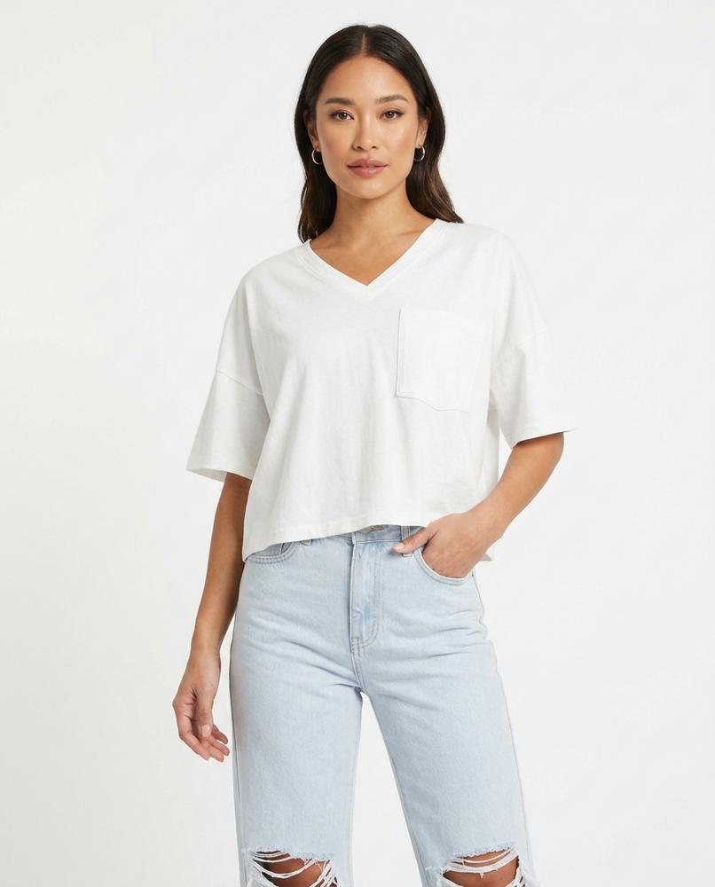 Heidi Outlet - Vitir | Weites V-Förmiges Shirt Damen