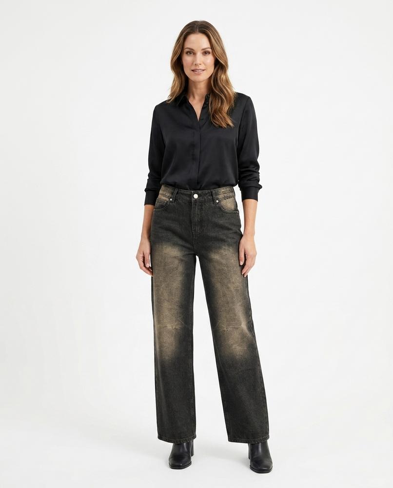 Heidi Outlet - Armer | Gewaschene Weitgeschnittene Hose Damen