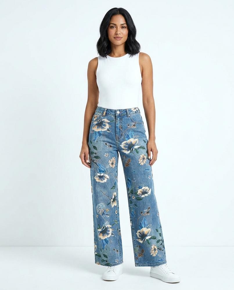 Heidi Outlet - Keken | Bedruckte Weitgeschnittene Hose Damen
