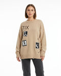 Heidi Outlet - Lasan | Aufgerissener Gestrickter Pullover Damen
