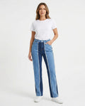 Heidi Outlet - Kekar | Zweifarbige Ausgefranste Hose Damen