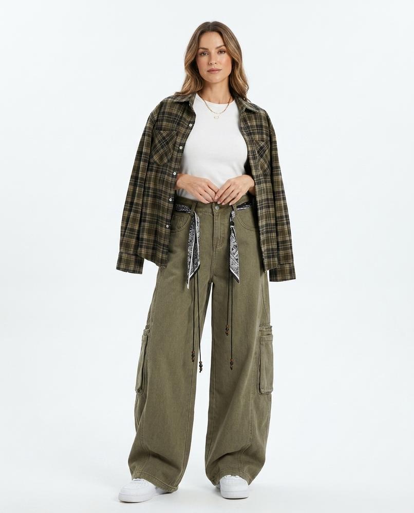 Heidi Outlet - Nehal | Weitgeschnittene Aufgesetzte Hose Damen