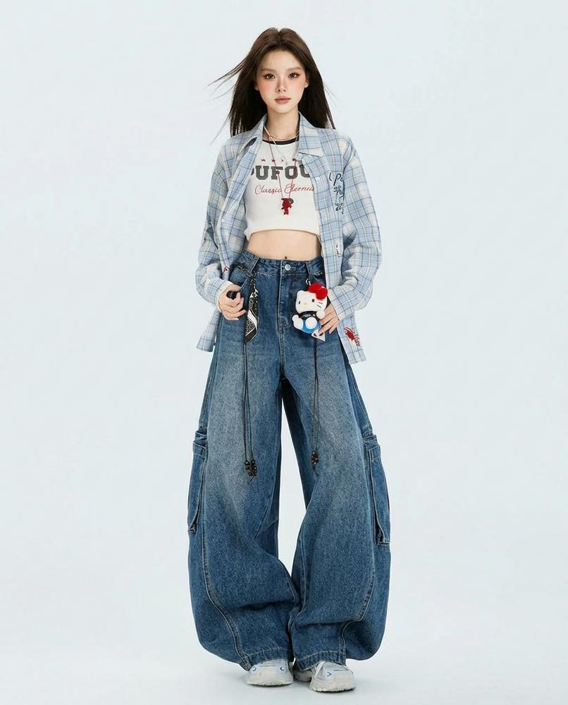 Heidi Outlet - Nehal | Weitgeschnittene Aufgesetzte Hose Damen