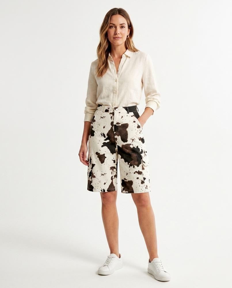 Heidi Outlet - Yodar | Knielange Gemusterte Hose Damen