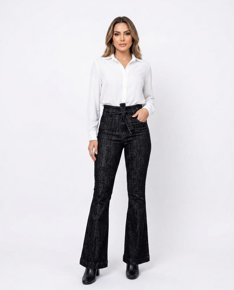 Heidi Outlet - Damir | Hochgeschnittene Ausgestellte Hose Damen