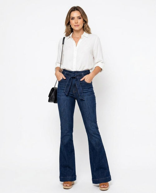 Heidi Outlet - Damir | Hochgeschnittene Ausgestellte Hose Damen