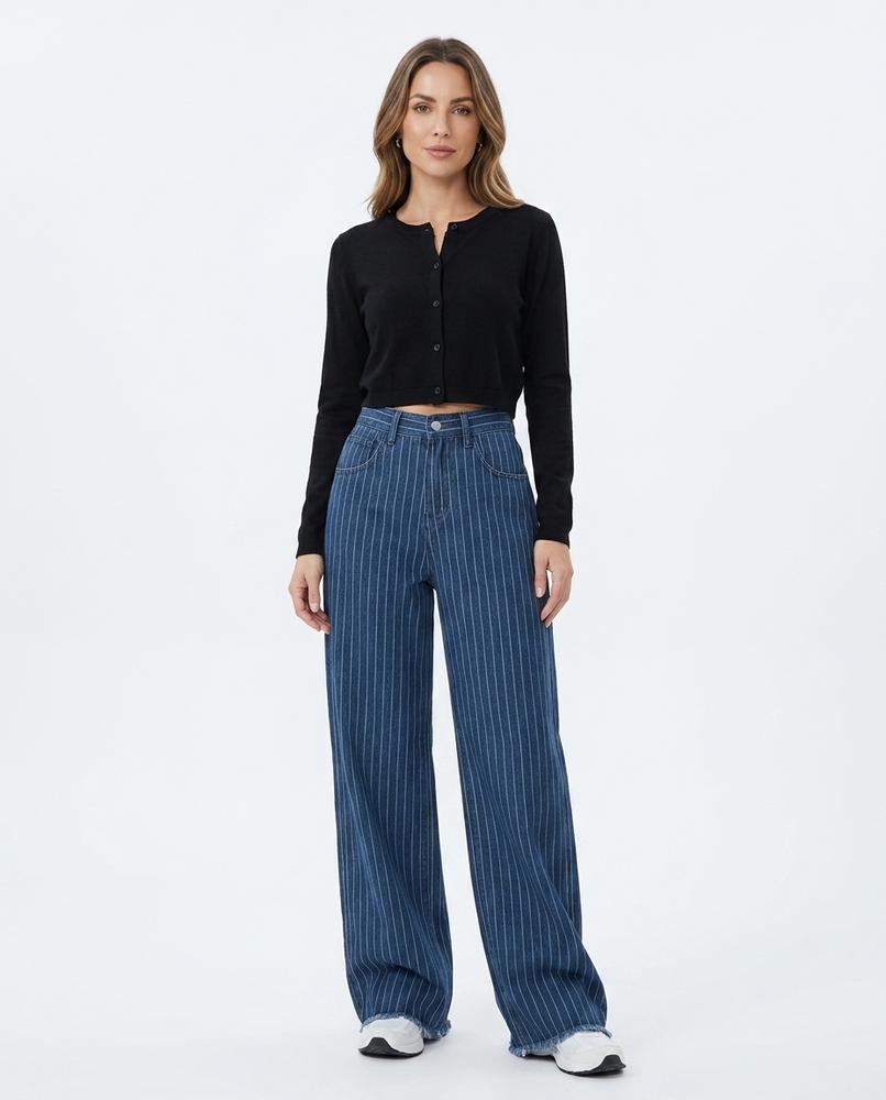 Heidi Outlet - Vaser | Weit Geschnittene Gestreifte Hose Damen