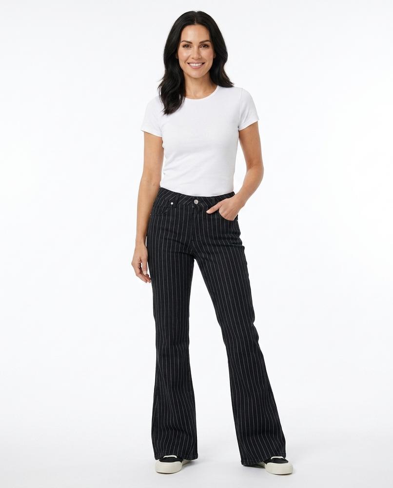 Heidi Outlet - Armin | Gestreifte Ausgestellte Hose Damen