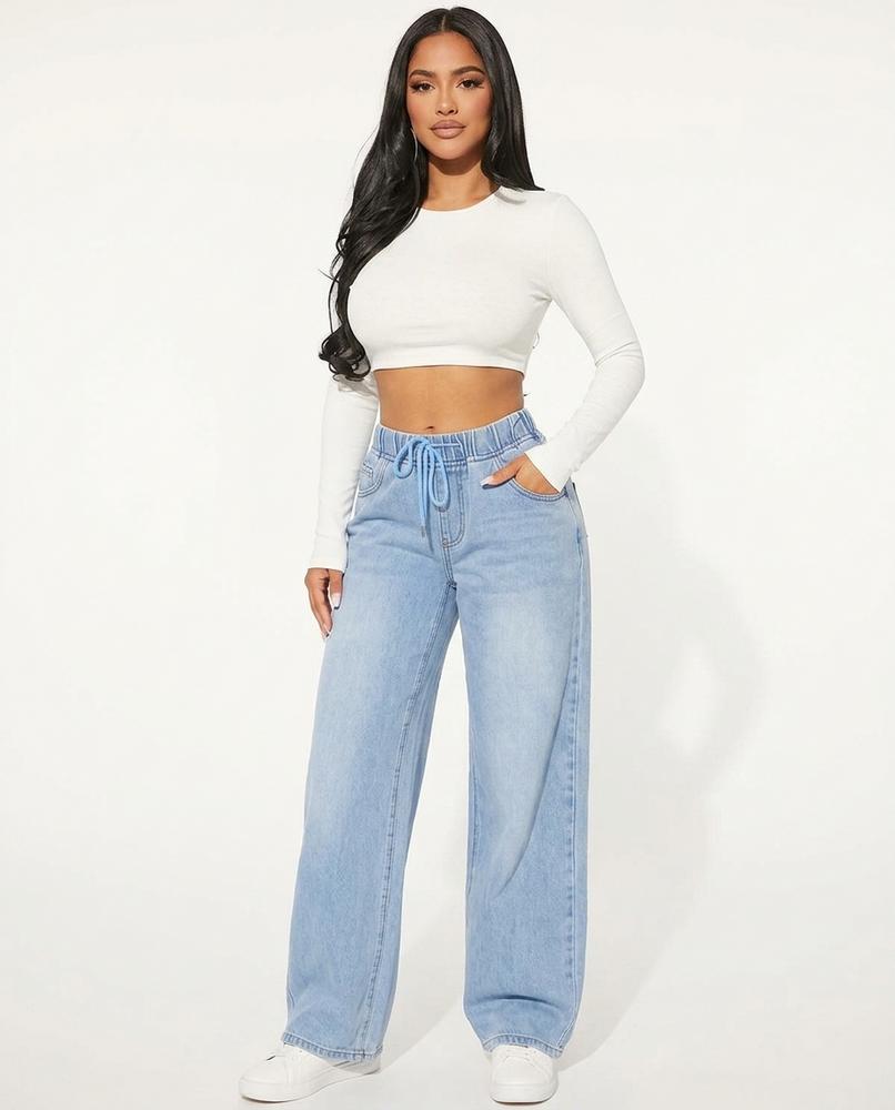 Heidi Outlet - Nimel | Weitgeschnittene Elastische Hose Damen