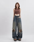 Heidi Outlet - Sasel | Weit Geschnittene Zerrissene Hose Damen