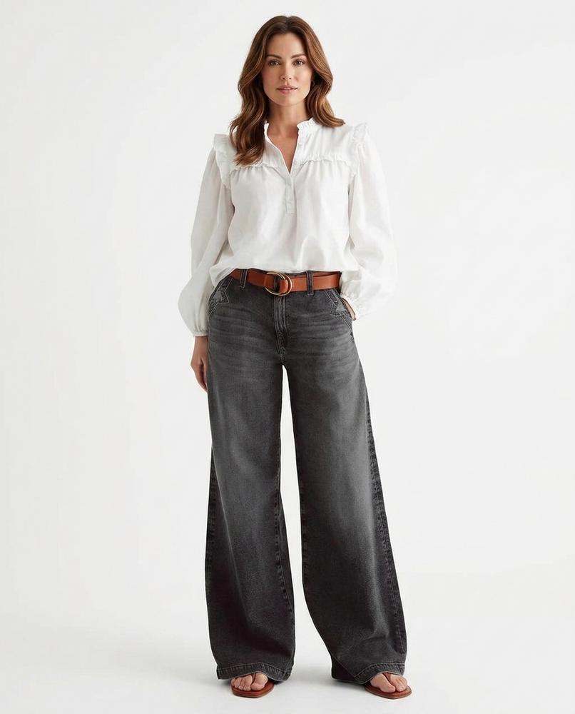 Heidi Outlet - Lyver | Weitgeschnittene Gewaschene Hose Damen