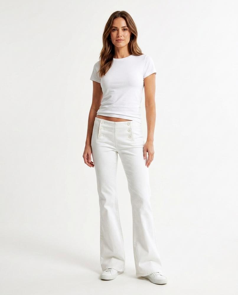 Heidi Outlet - Eltir | Ausgestellte Geknöpfte Hose Damen