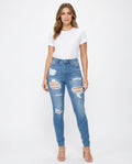 Heidi Outlet - Camel | Zerrissene Enganliegende Hose Damen