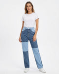 Heidi Outlet - Vasel | Zweifarbige Gerade Hose Damen