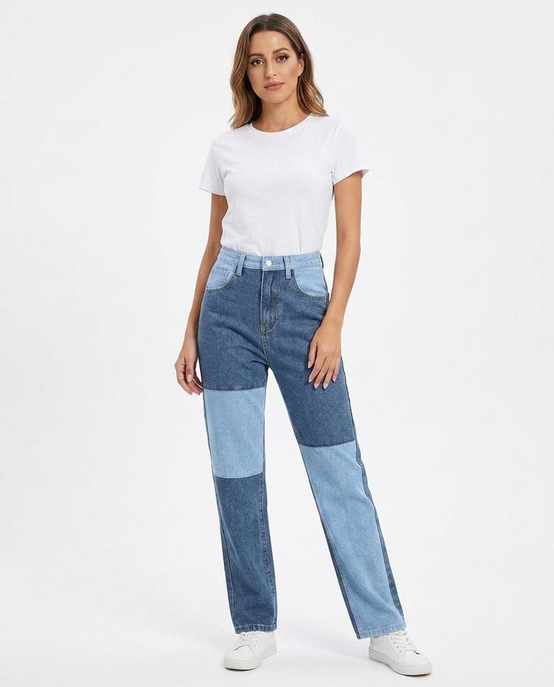 Heidi Outlet - Vasel | Zweifarbige Gerade Hose Damen