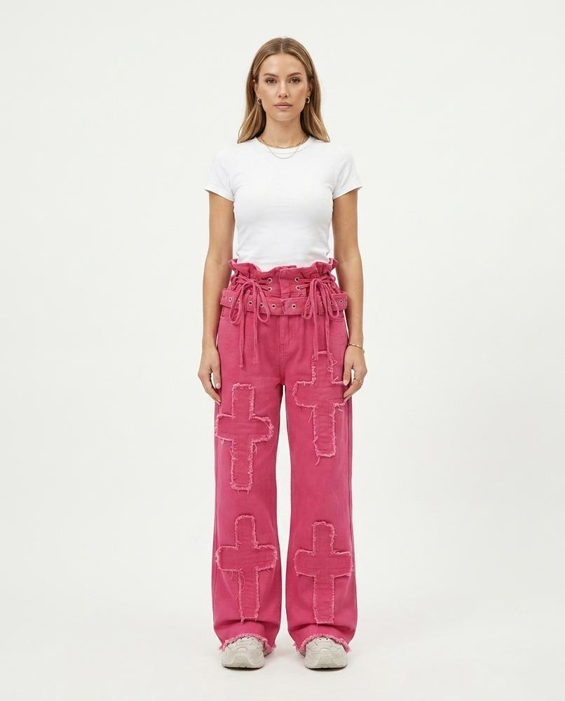 Heidi Outlet - Lavan | Weitgeschnittene Applizierte Hose Damen