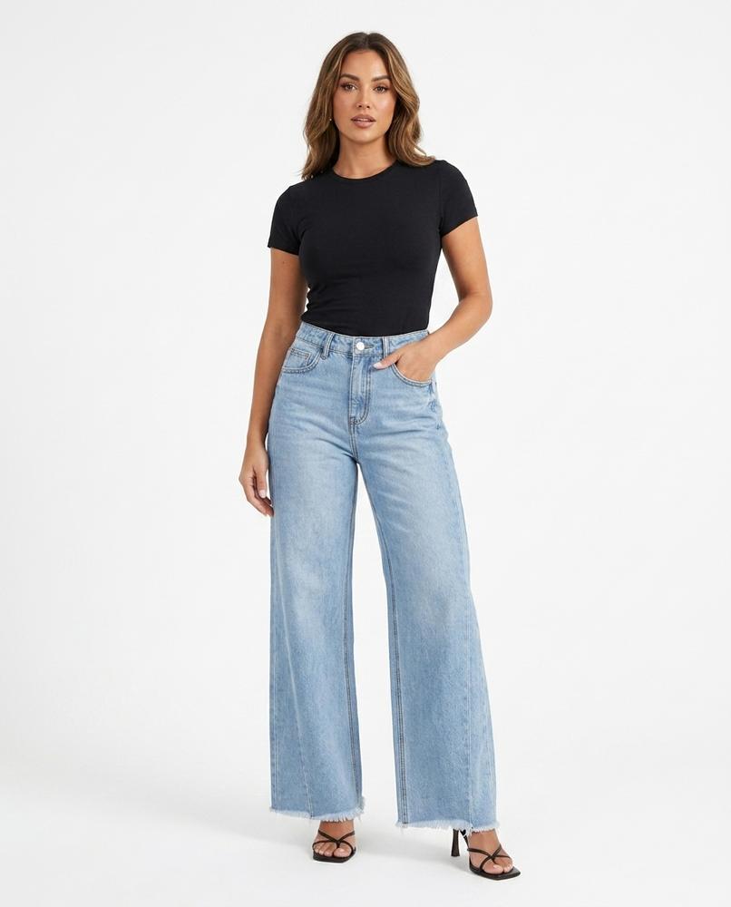 Heidi Outlet - Casil | Weitgeschnittene Hochtaillierte Hose Damen