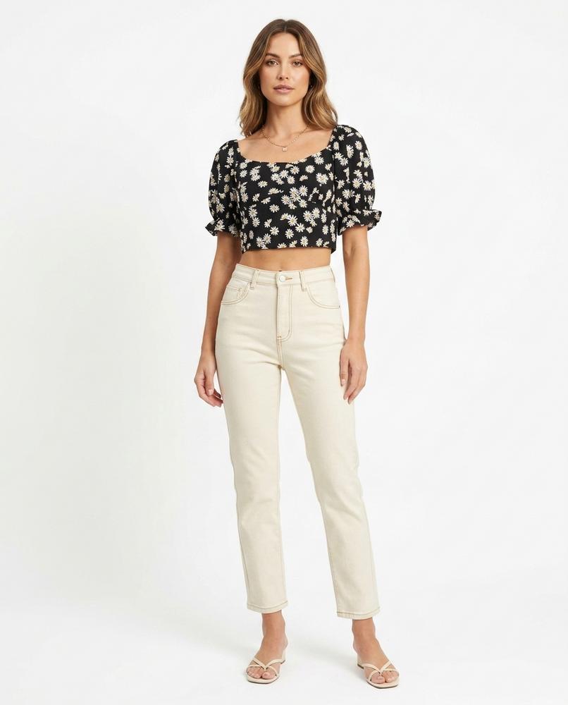 Heidi Outlet - Cotor | Hochgeschnittene Gerade Hose Damen