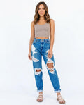 Heidi Outlet - Nesil | Zerrissene Hochgeschnittene Hose Damen
